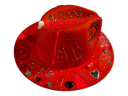 Chose To Love Dare To Leave | Modifiable Size | Psychedelic Red Visionary Art | Burning Man Rave Costume | Unique Wearable Art, Handcrafted