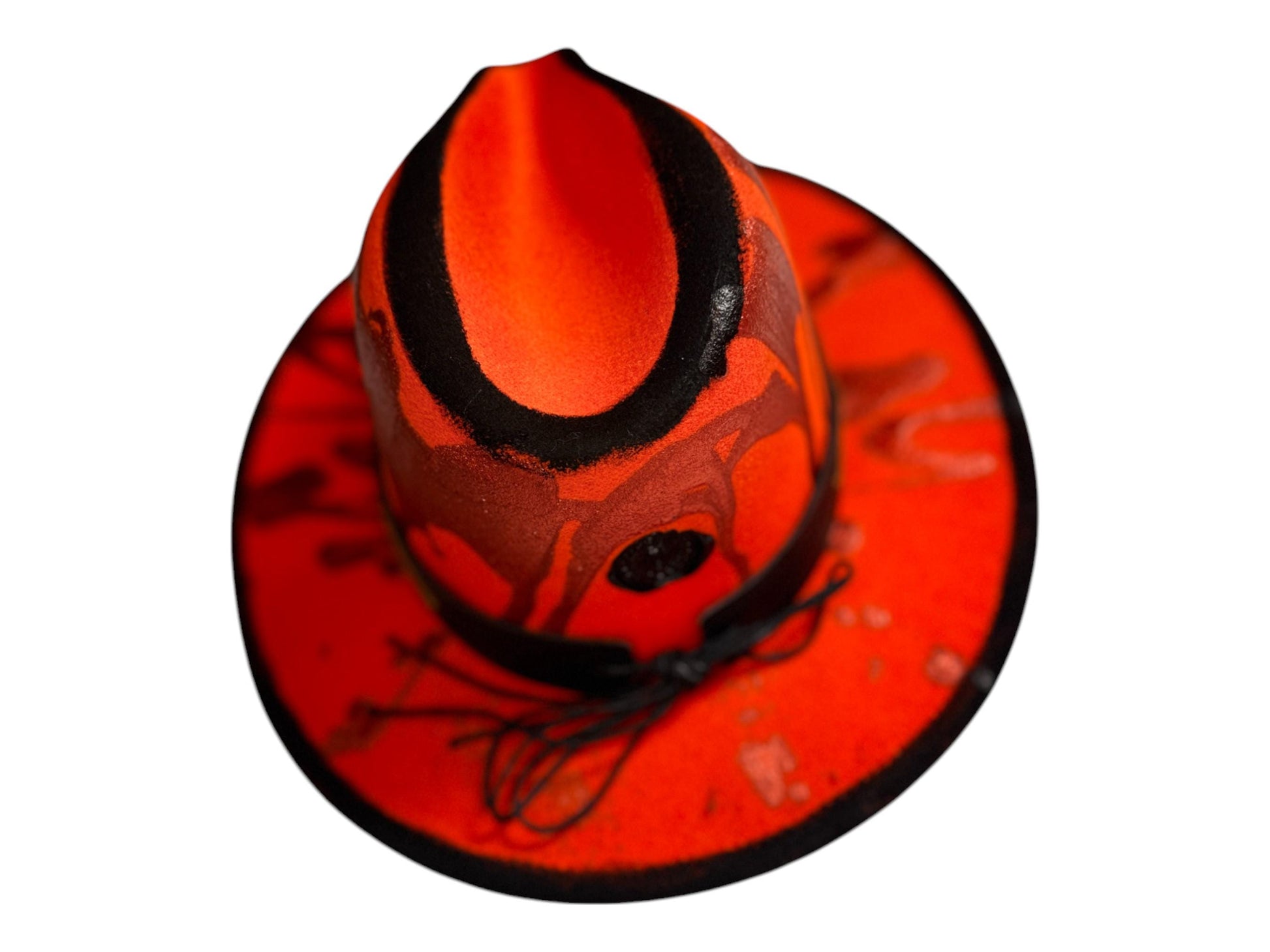 Hand-Painted UV Reactive Cowboy Hat: Burning Man Festival Costume