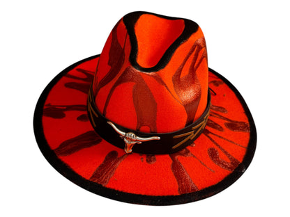 Hand-Painted UV Reactive Cowboy Hat: Burning Man Festival Costume