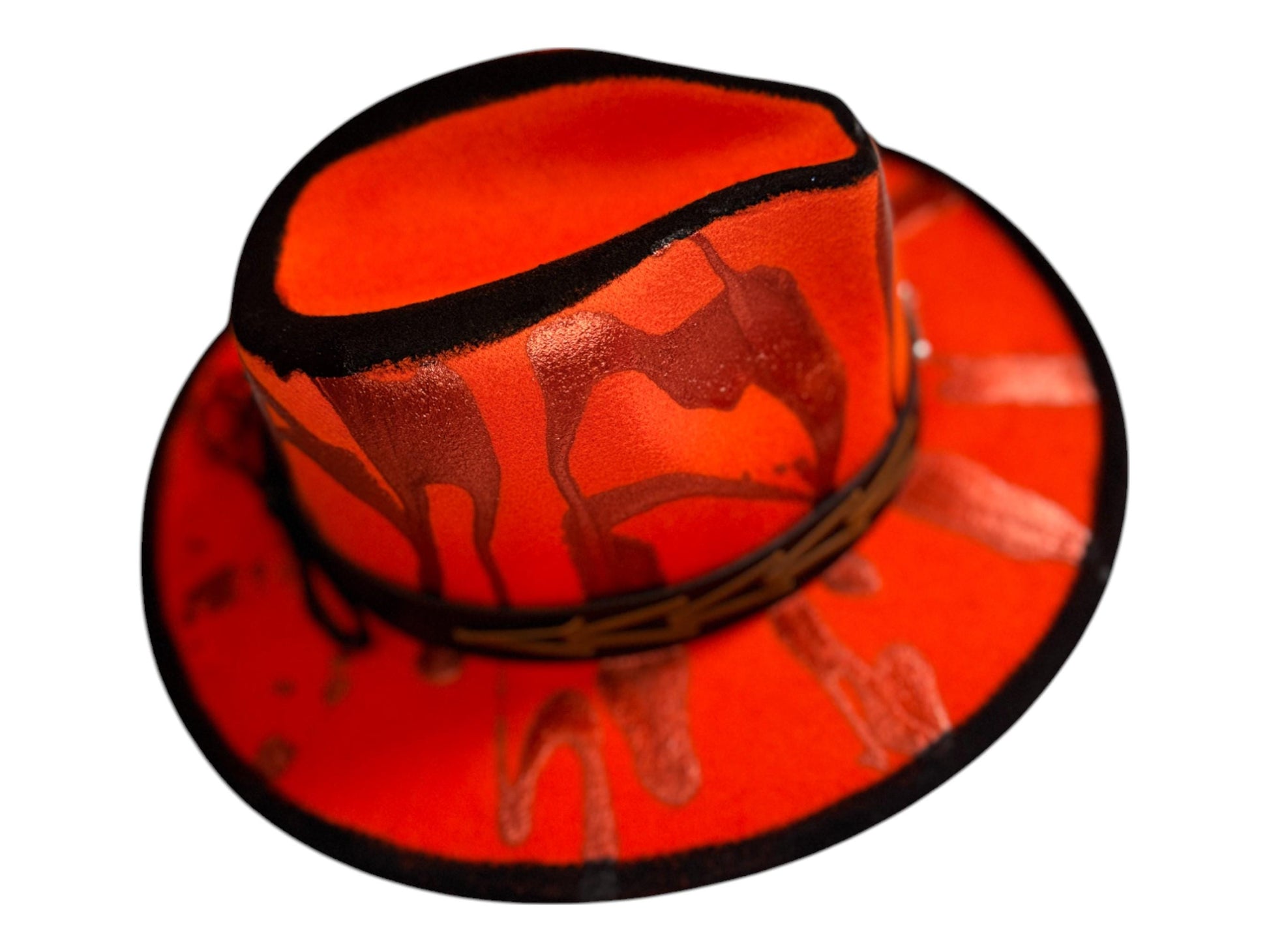 Hand-Painted UV Reactive Cowboy Hat: Burning Man Festival Costume