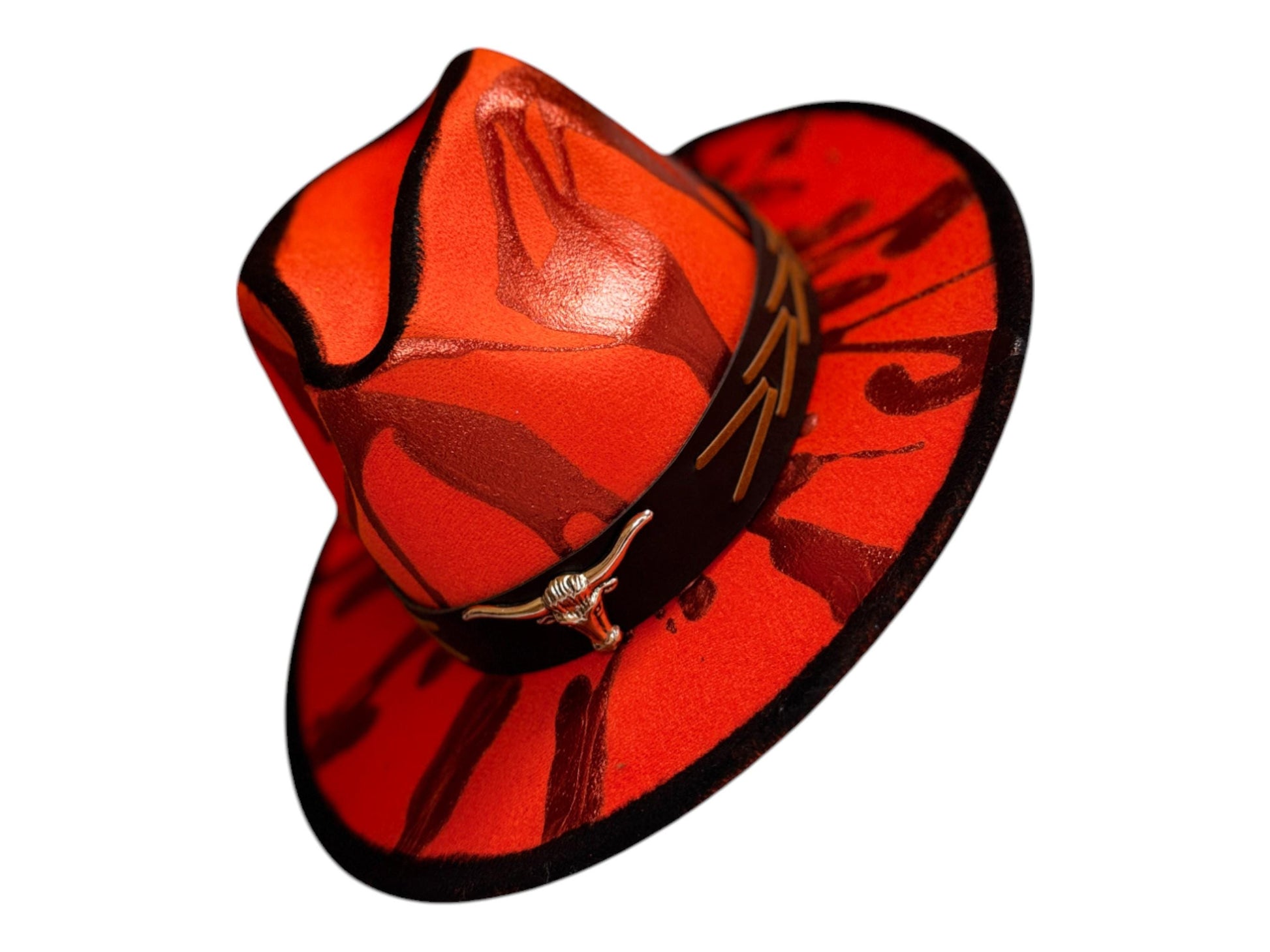 Hand-Painted UV Reactive Cowboy Hat: Burning Man Festival Costume