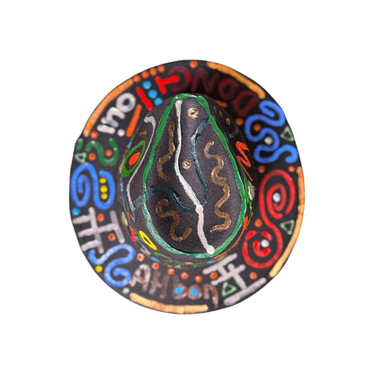 Hand-Painted Fedora: Colorful French Word Art, Burning Man Rave Hat
