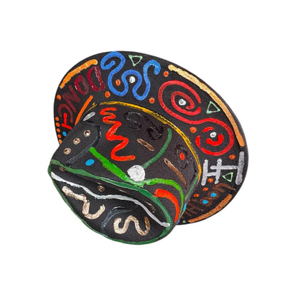 Hand-Painted Fedora: Colorful French Word Art, Burning Man Rave Hat