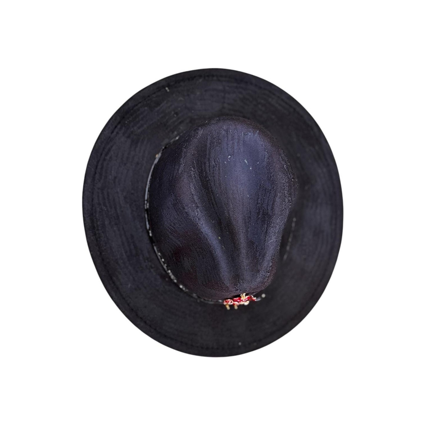 King & Queen of Hearts Fedora Set: Black Unisex Hats with Card Soldier Brooches