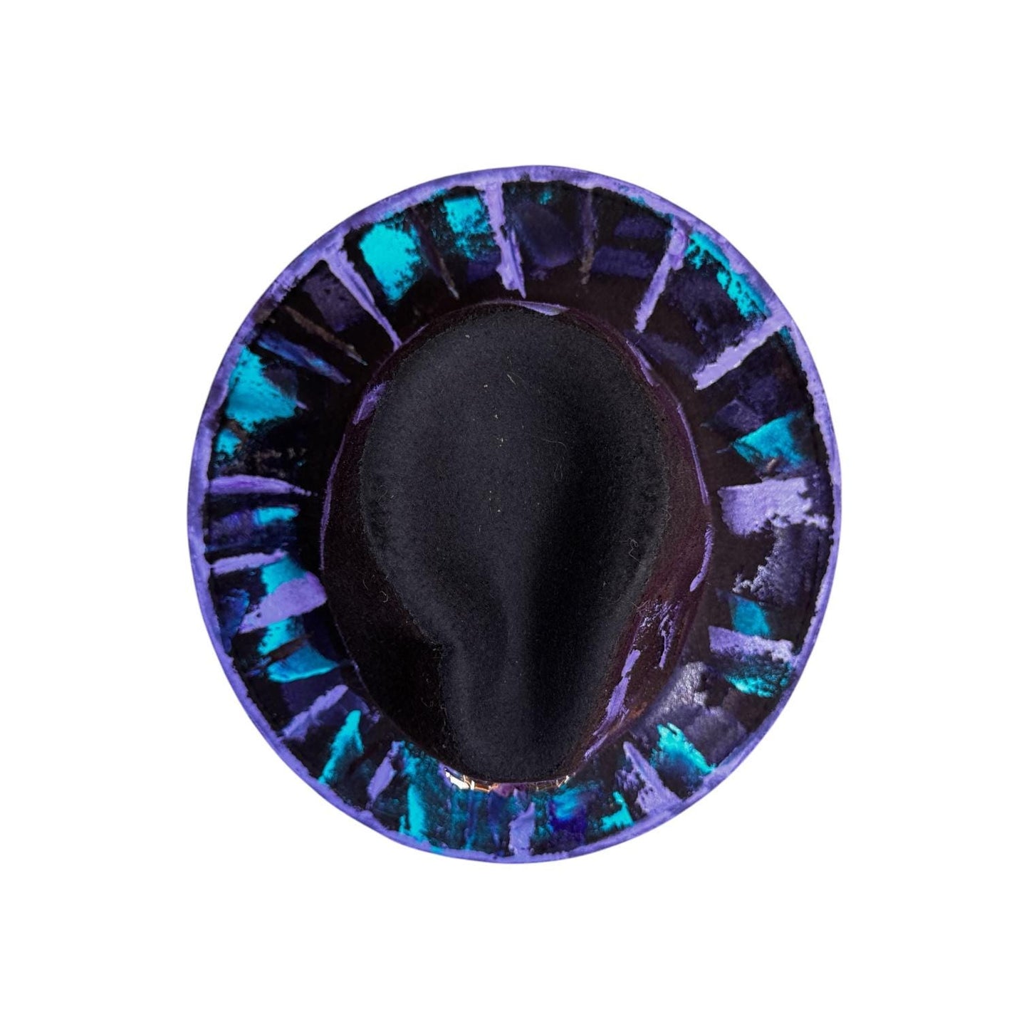Hand-Painted Amethyst Spider Fedora: Festival Gothic Hat