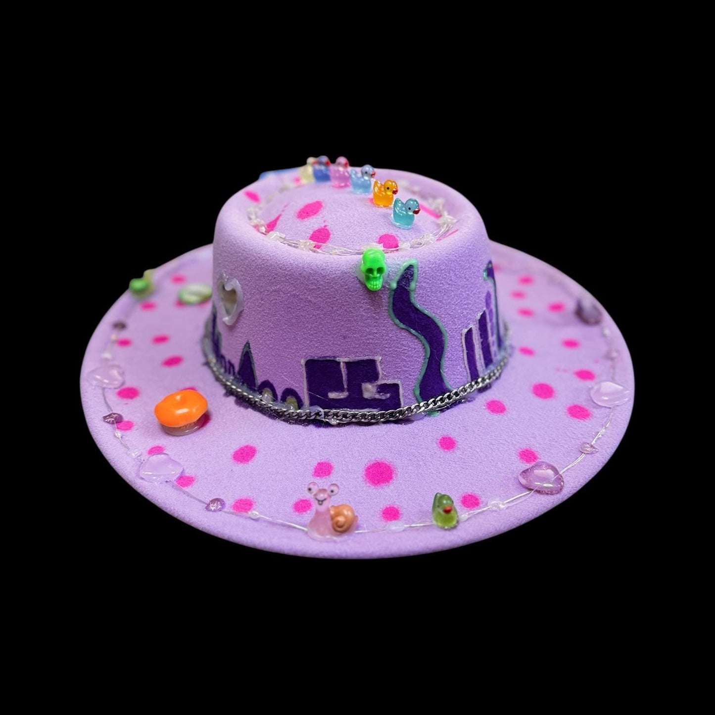 LED Burning Man Hat: Pink Paradise Glow-in-Dark Festival Rave Hat