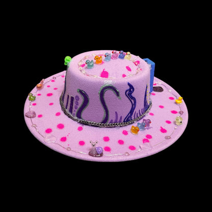 LED Burning Man Hat: Pink Paradise Glow-in-Dark Festival Rave Hat