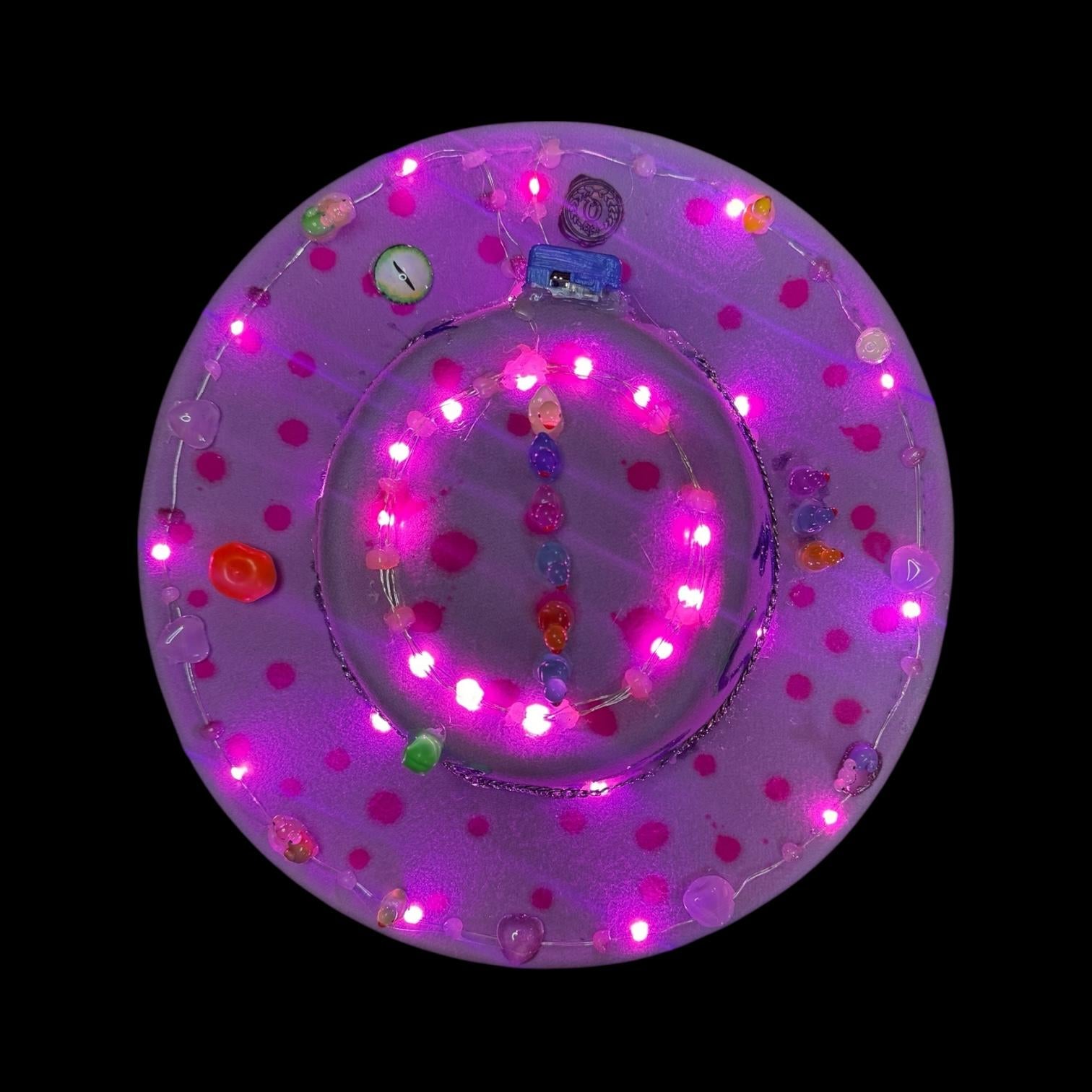 LED Burning Man Hat: Pink Paradise Glow-in-Dark Festival Rave Hat