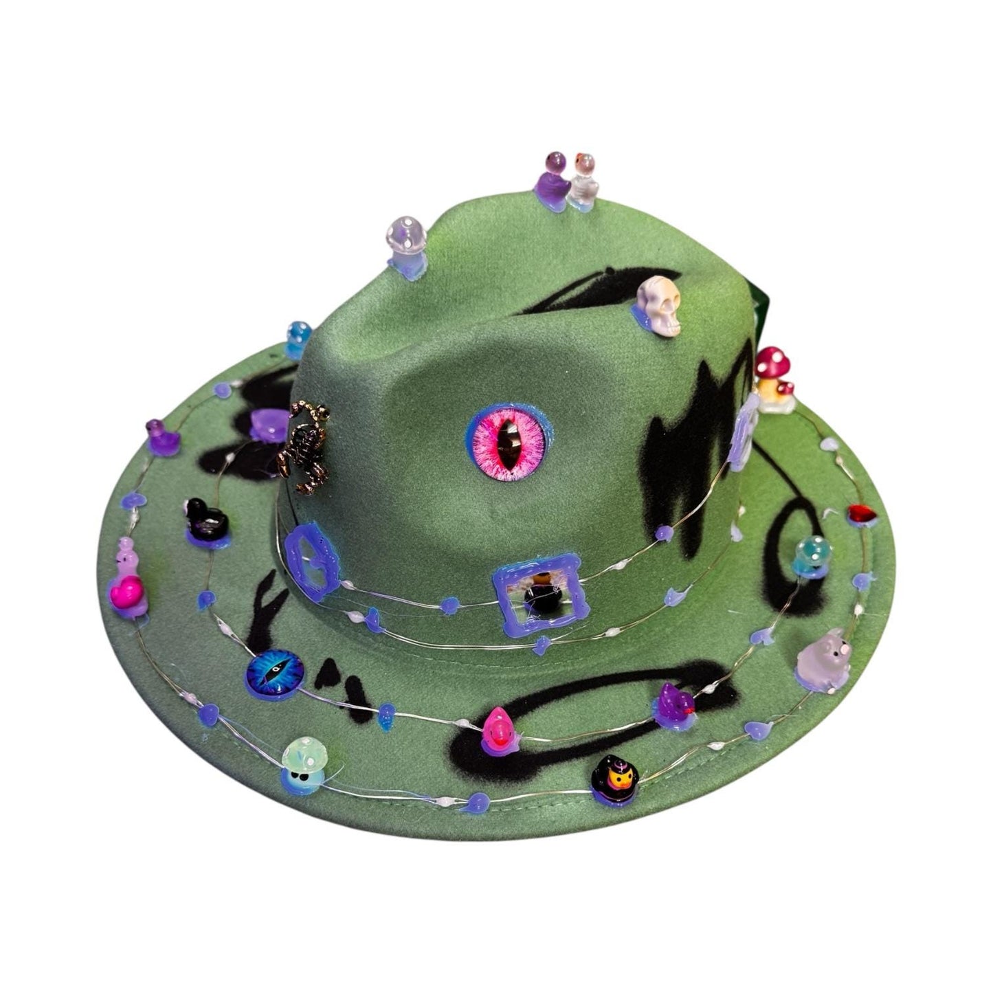 Dual Tone Burning Man Hat: LED Skull Rave Accessory