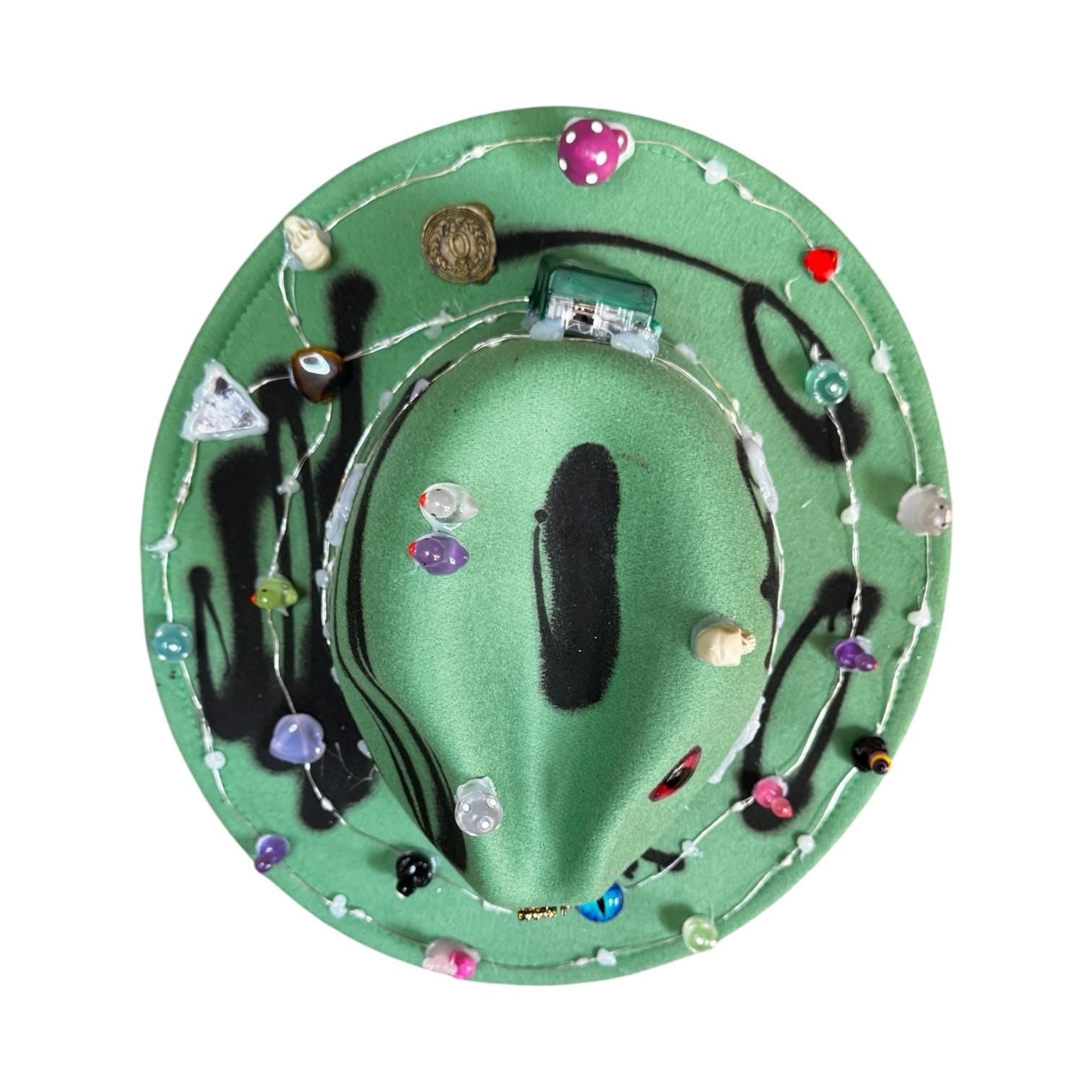 Dual Tone Burning Man Hat: LED Skull Rave Accessory