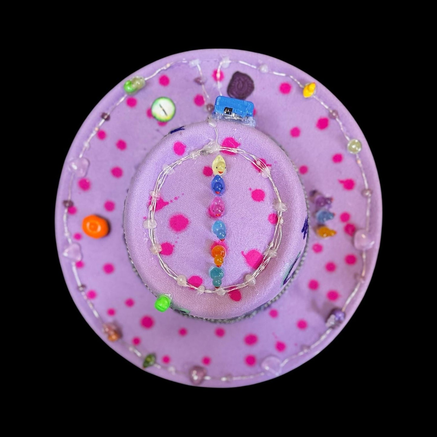 LED Burning Man Hat: Pink Paradise Glow-in-Dark Festival Rave Hat