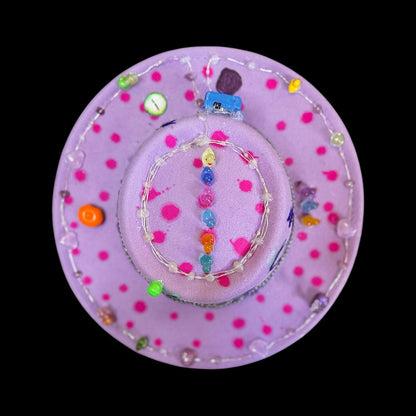 LED Burning Man Hat: Pink Paradise Glow-in-Dark Festival Rave Hat