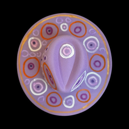 Hand-Painted Psychedelic Festival Hat: Purple, Orange & Pink Unisex Design