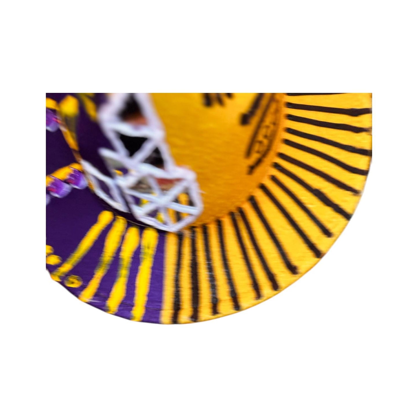 Hand-Painted Festival Hat: Surreal Eyes, Snail, Tribal Motifs - Size 57