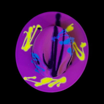 Hand-Painted Neon Pink Rave Fedora: Glow-in-the-Dark Festival Cowboy Hat