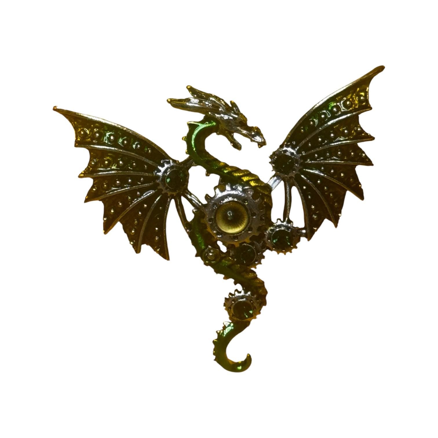 UV Glow Dragon Fedora: Hand-Painted Festival Hat with Brooch Large Brim