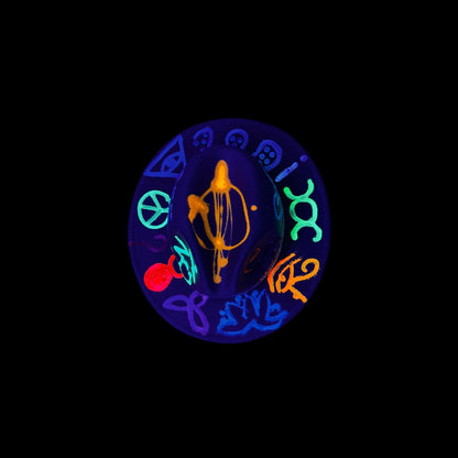 Hand-Painted Glow-in-the-Dark Festival Hat: Psychedelic Burning Man Wearable Art