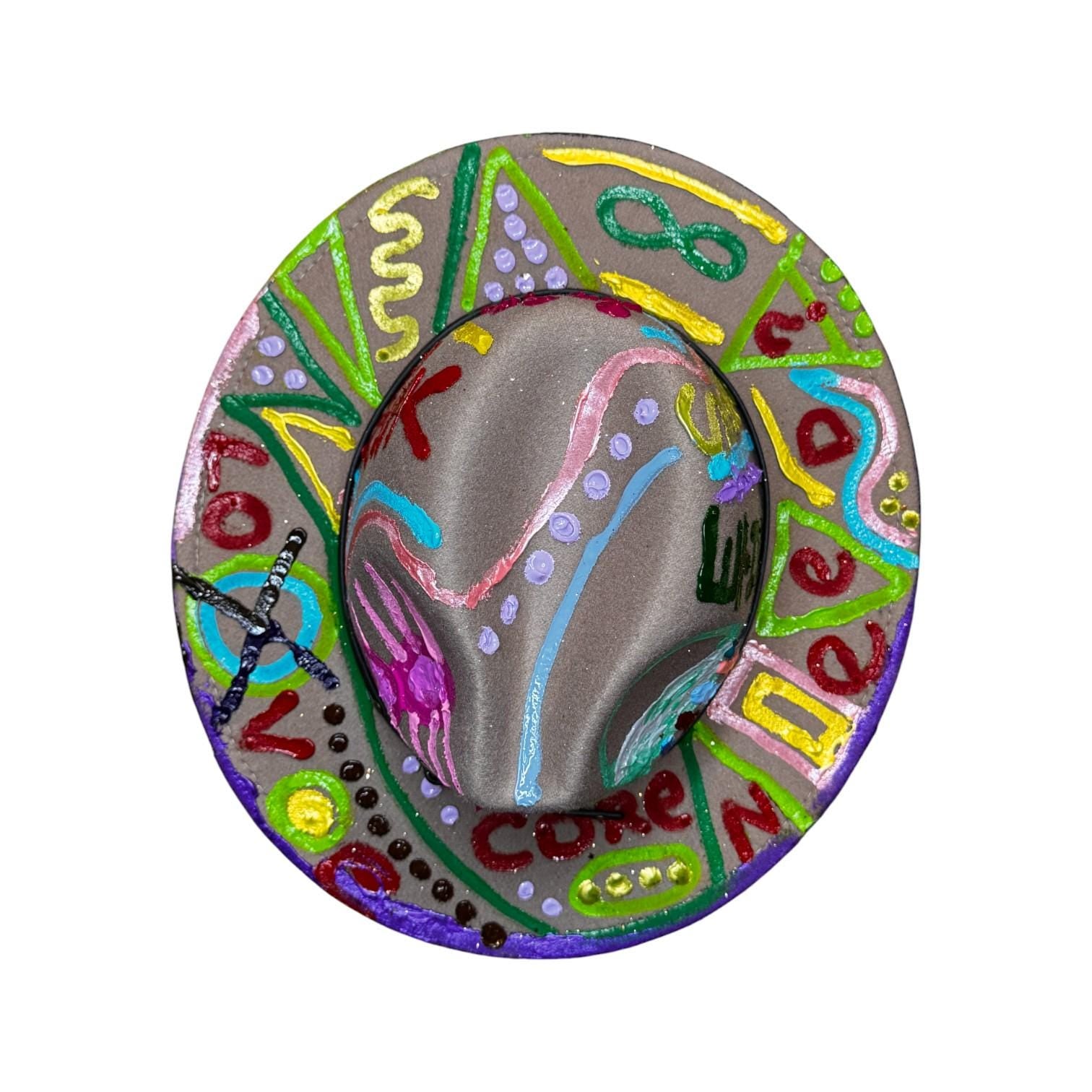 Hand-Painted Jellyfish Art Hat: Medium Brim Festival Wear