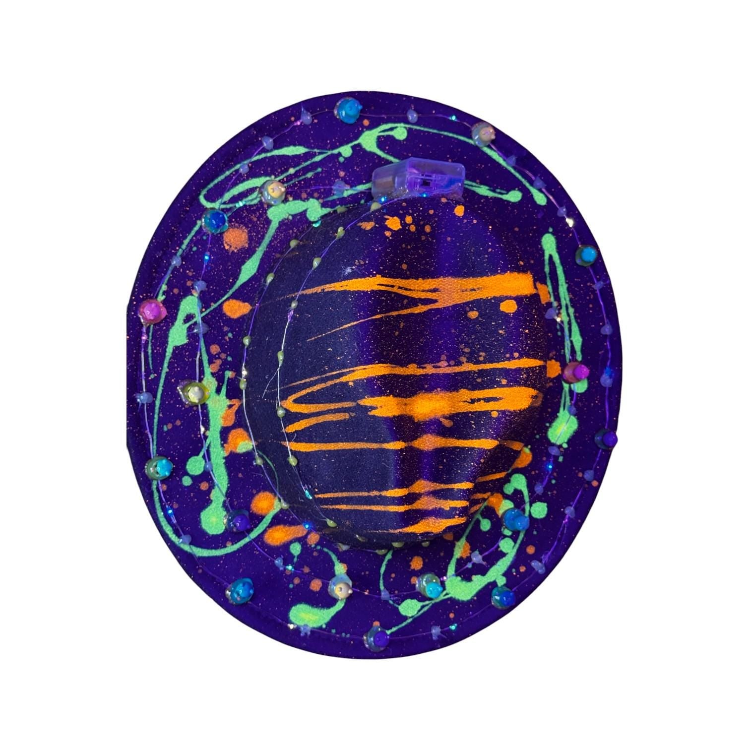 Psychedelic Astronaut Ducks Hat: Neon UV Rave Wear