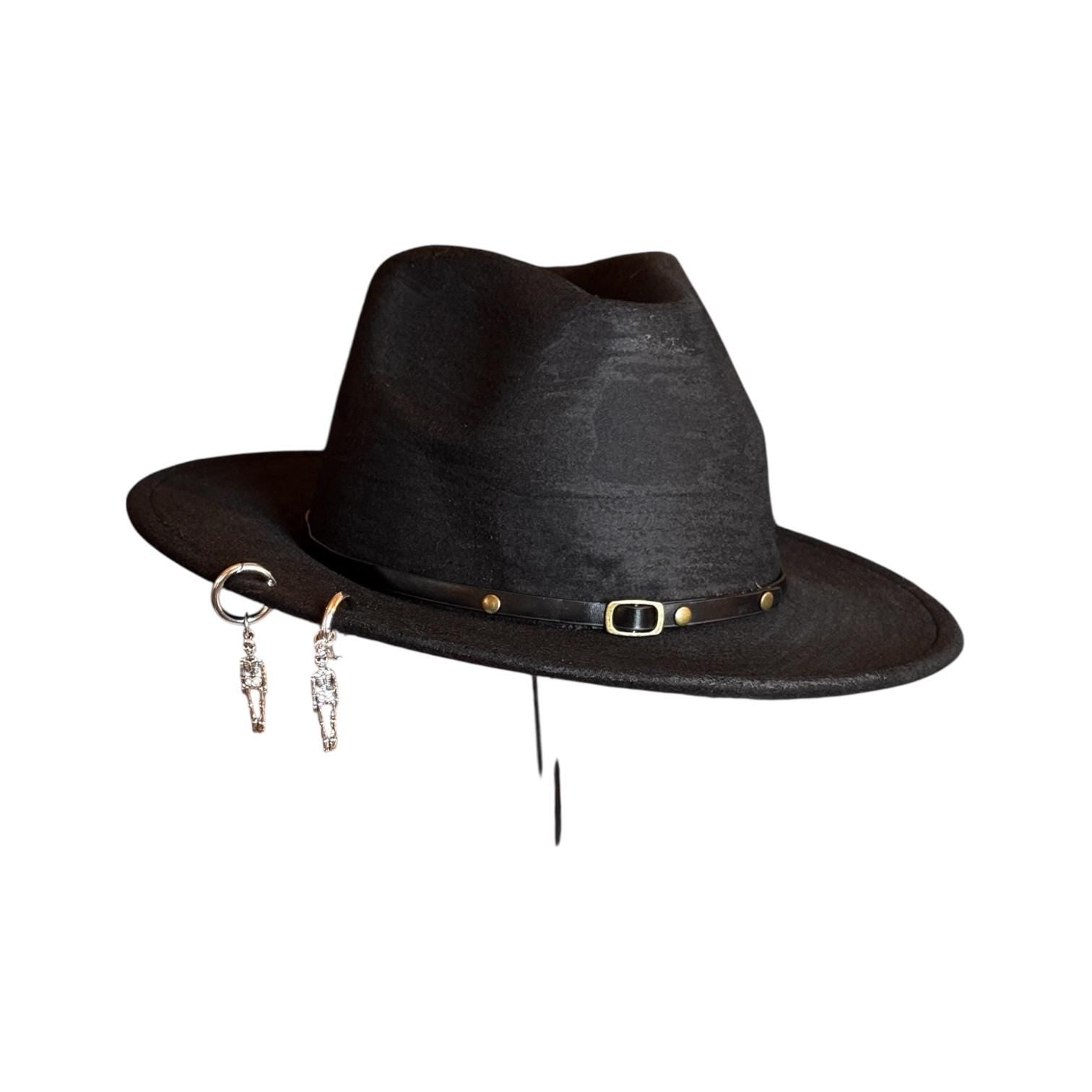 Handmade Gothic Skull Charm Hat: Unisex Halloween Costume Accessory