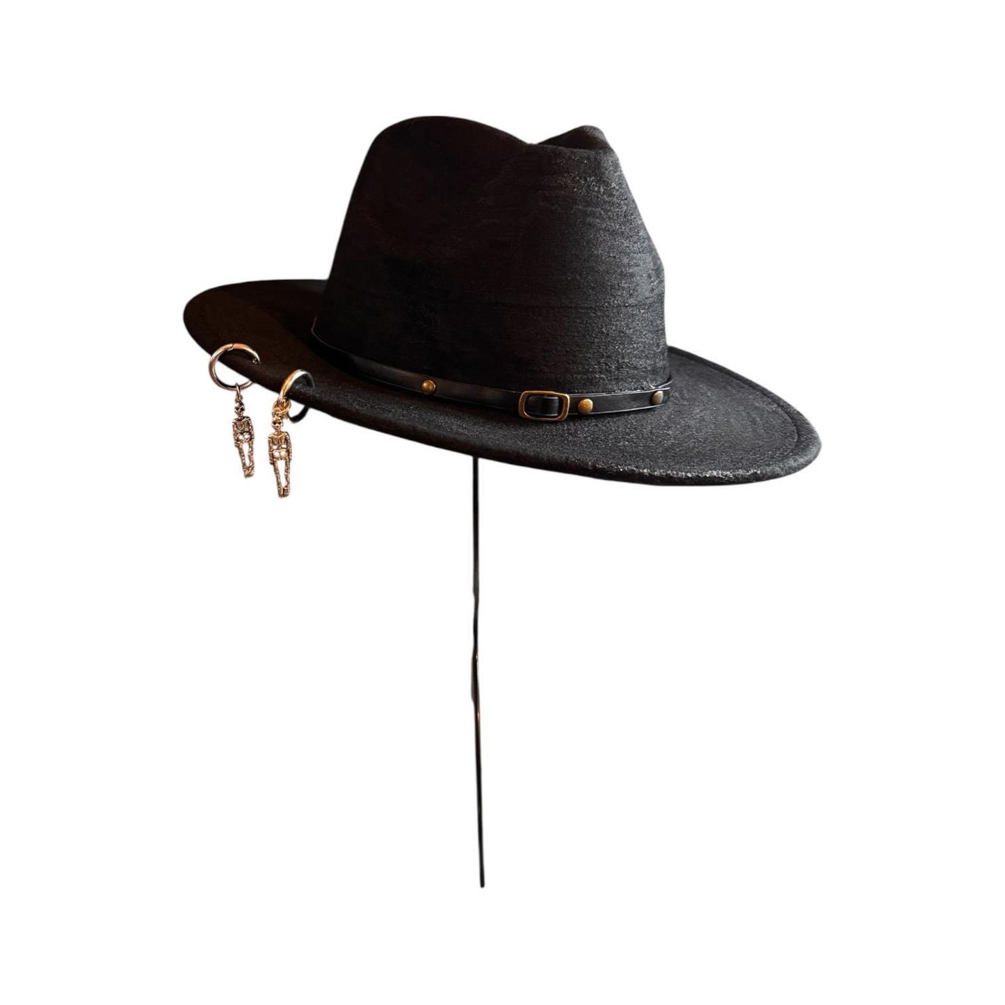 Handmade Gothic Skull Charm Hat: Unisex Halloween Costume Accessory