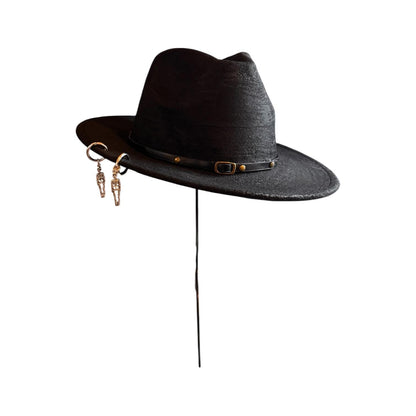 Handmade Gothic Skull Charm Hat: Unisex Halloween Costume Accessory