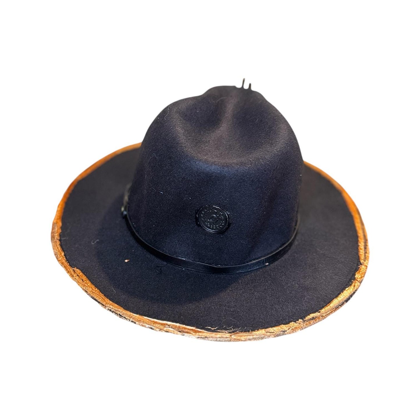 Halloween Gothic Black Fedora Hat – Unisex Costume Hat with Hand