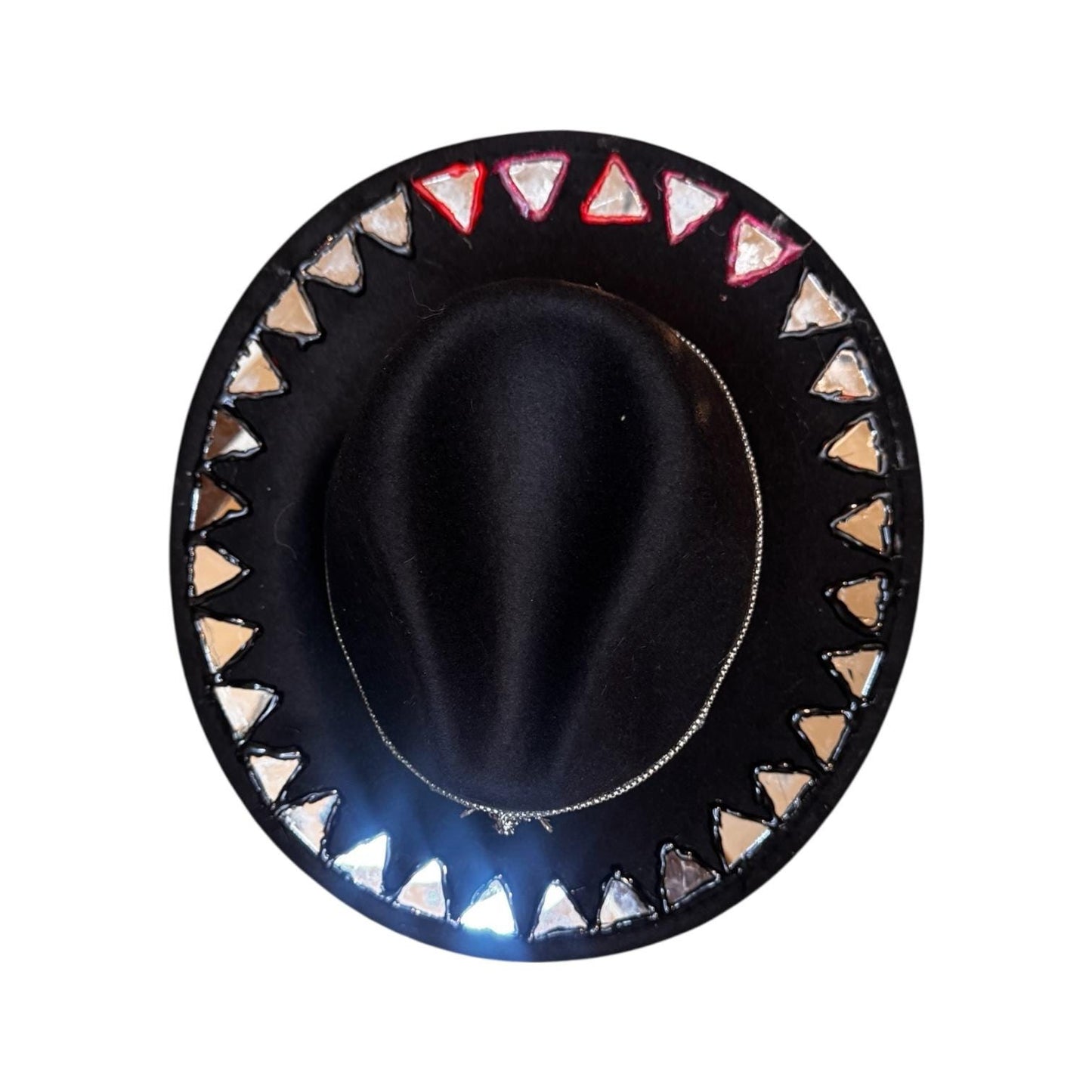 Succubus Fedora: Gothic Black Hat with Bat-Winged Pendant