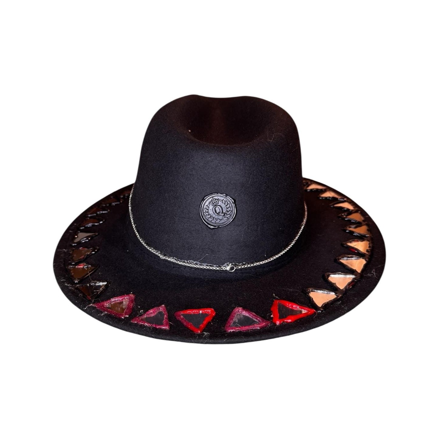 Succubus Fedora: Gothic Black Hat with Bat-Winged Pendant