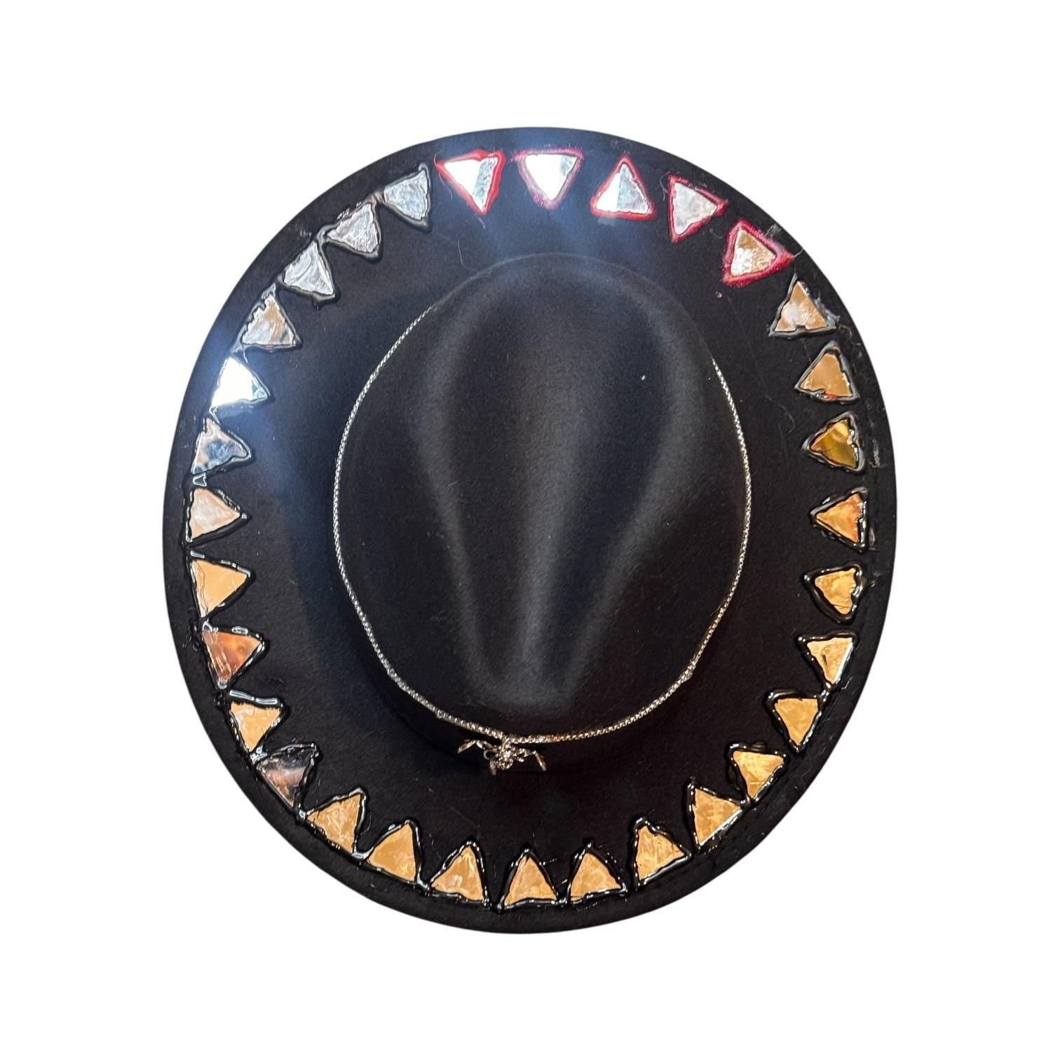 Succubus Fedora: Gothic Black Hat with Bat-Winged Pendant