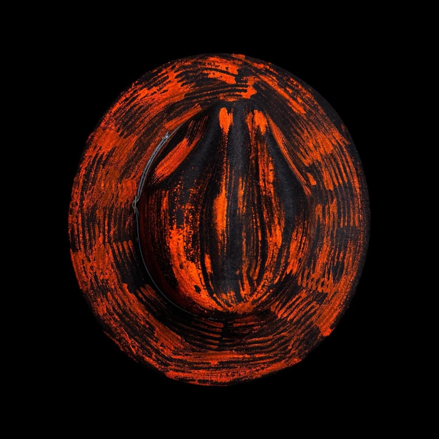 Inferno Symphony Hand-Painted Fedora – Halloween Music Festival Hat