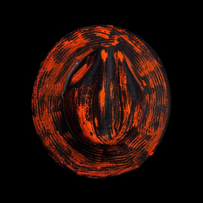 Inferno Symphony Hand-Painted Fedora – Halloween Music Festival Hat