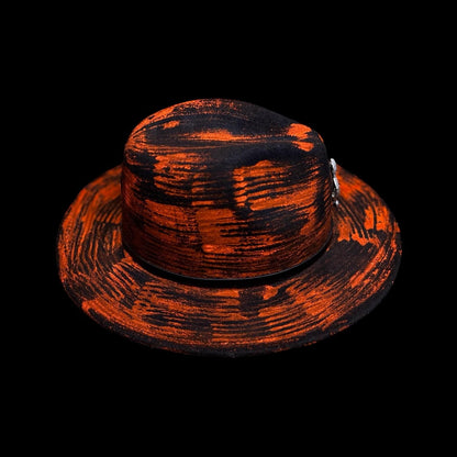 Inferno Symphony Hand-Painted Fedora – Halloween Music Festival Hat