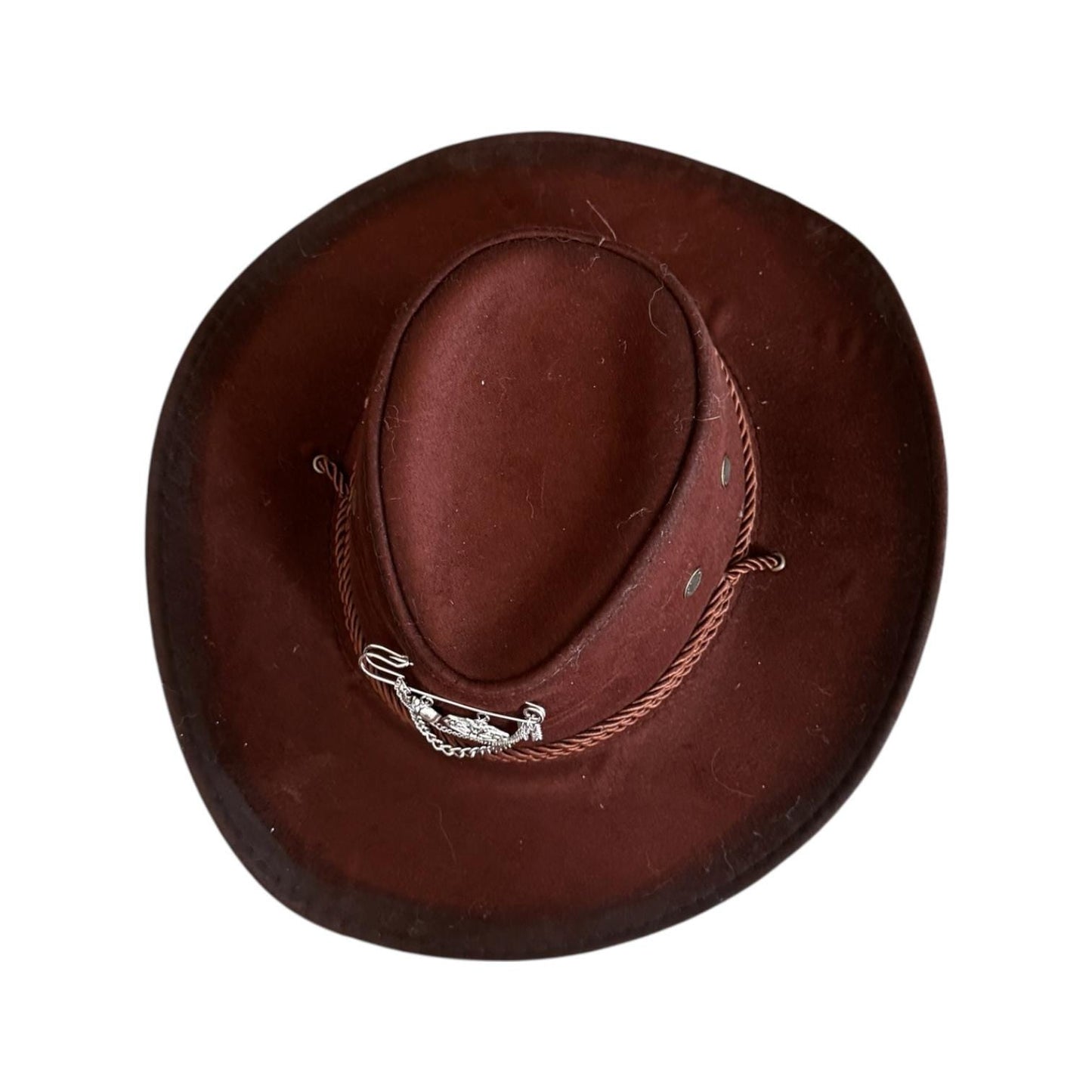 Handmade Gothic Cowboy Hat: Spiderweb Skull Charm, Festival Costume