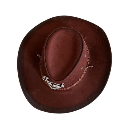 Handmade Gothic Cowboy Hat: Spiderweb Skull Charm, Festival Costume