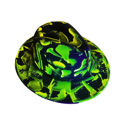 Phantom Pulse Ankh – Neon Green & Black Halloween Glow Hat