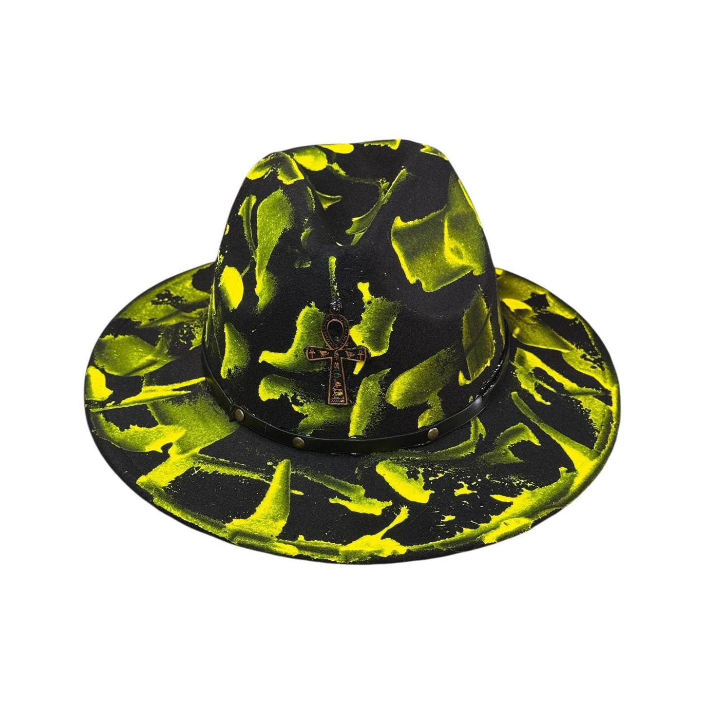 Phantom Pulse Ankh – Neon Green & Black Halloween Glow Hat