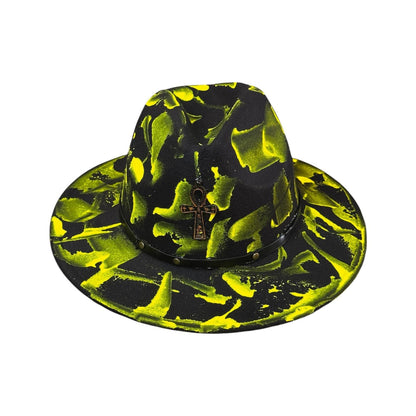 Phantom Pulse Ankh – Neon Green & Black Halloween Glow Hat