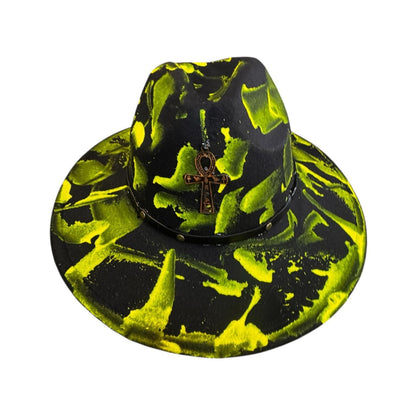 Phantom Pulse Ankh – Neon Green & Black Halloween Glow Hat