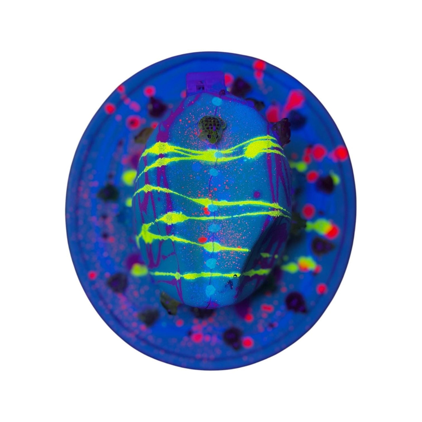 LED Burning Man Hat: Neon Drip, Resin Skulls, Hand-Painted Rave Fashion