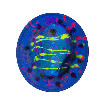 LED Burning Man Hat: Neon Drip, Resin Skulls, Hand-Painted Rave Fashion