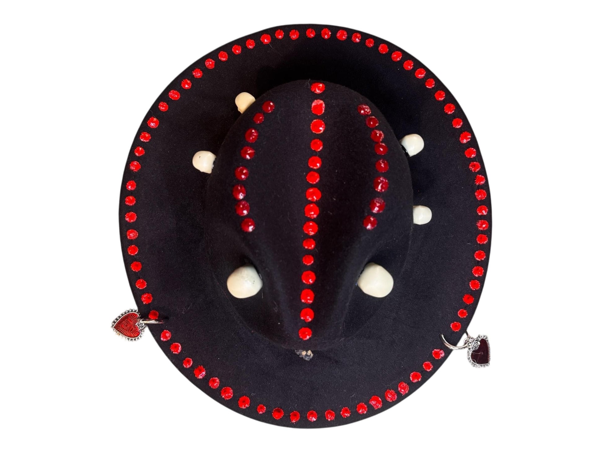 Handmade Black Felt Skull Hat: Gothic Halloween Festival Hat