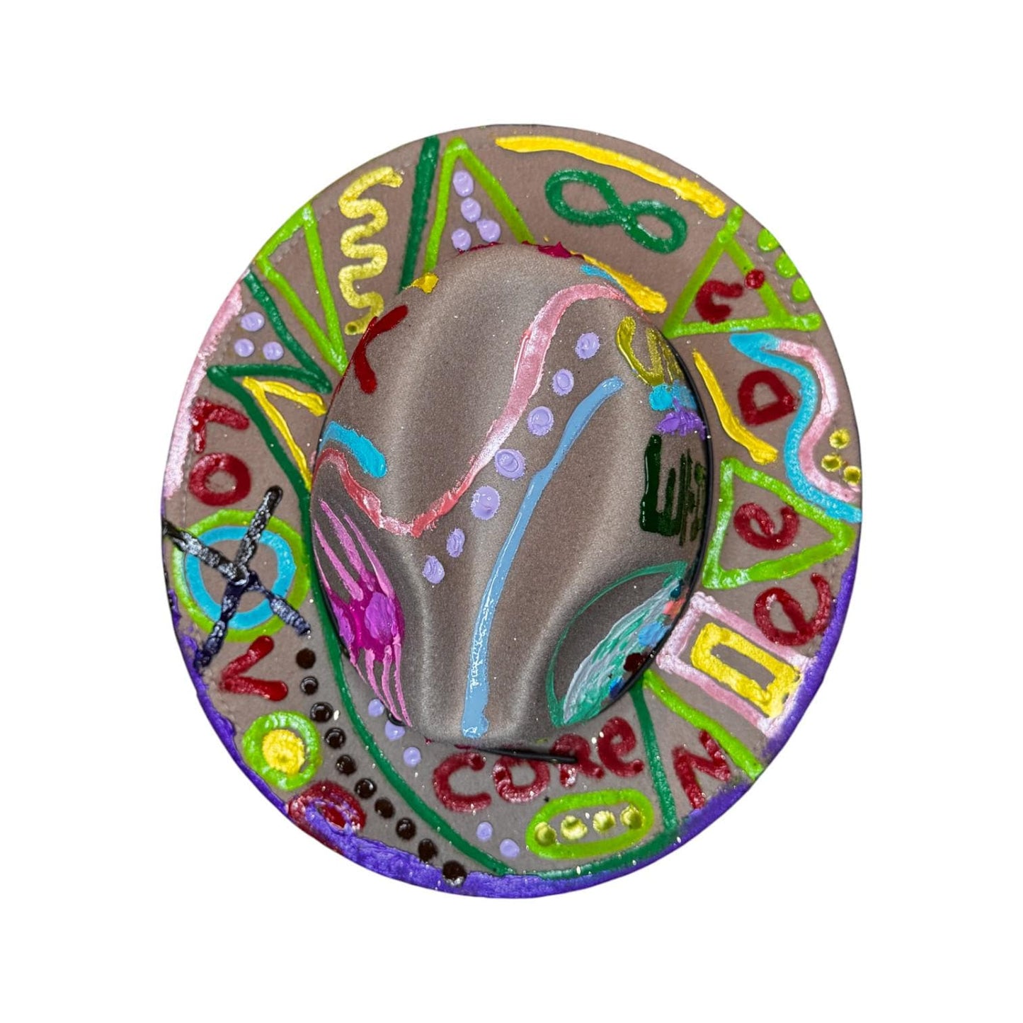 Hand-Painted Jellyfish Art Hat: Medium Brim Festival Wear