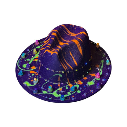 Psychedelic Astronaut Ducks Hat: Neon UV Rave Wear