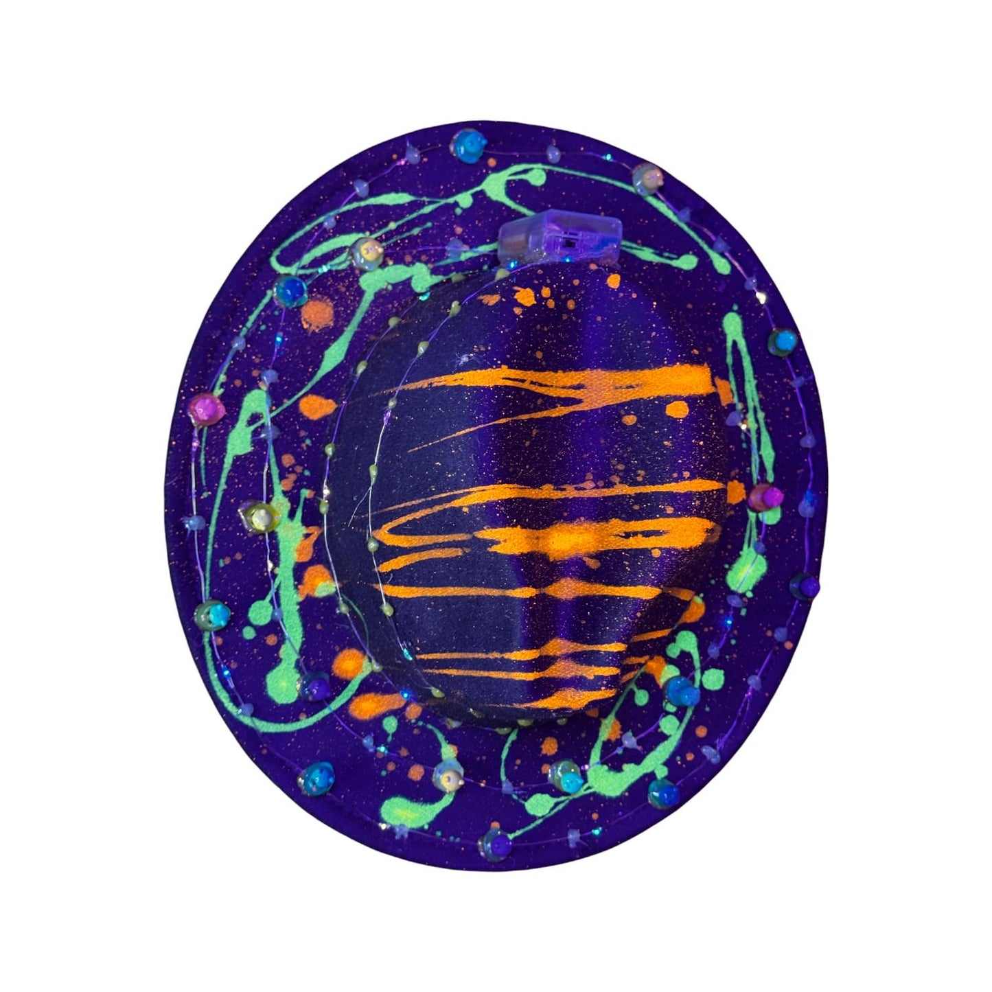 Psychedelic Astronaut Ducks Hat: Neon UV Rave Wear