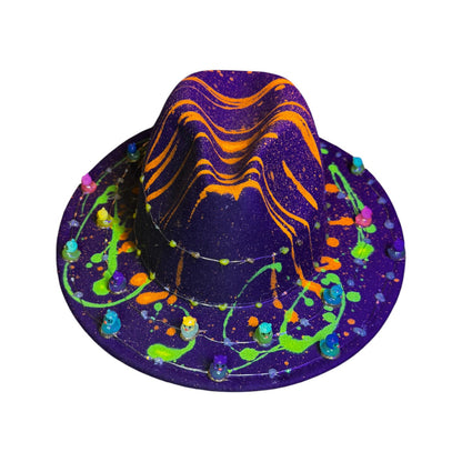 Psychedelic Astronaut Ducks Hat: Neon UV Rave Wear