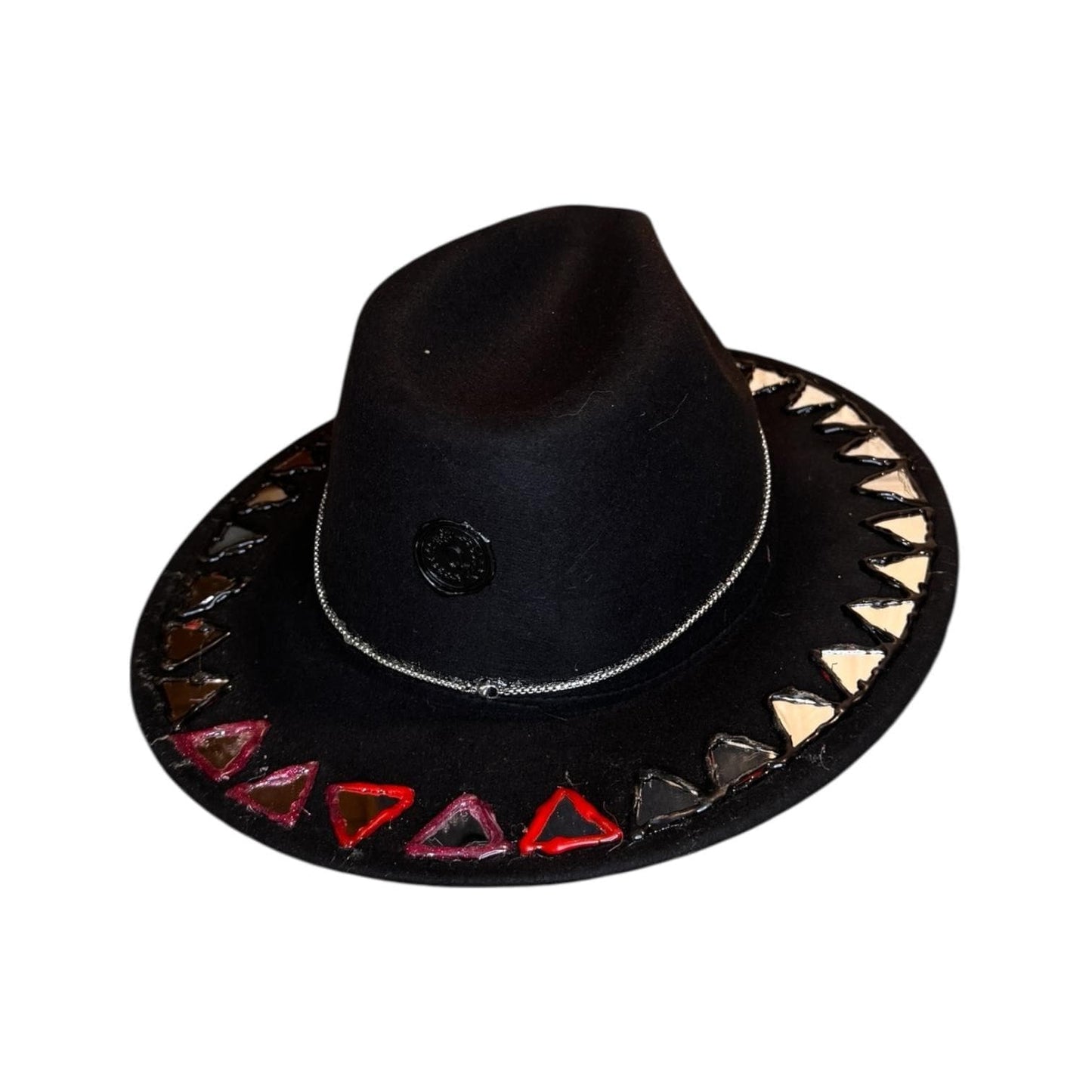 Succubus Fedora: Gothic Black Hat with Bat-Winged Pendant