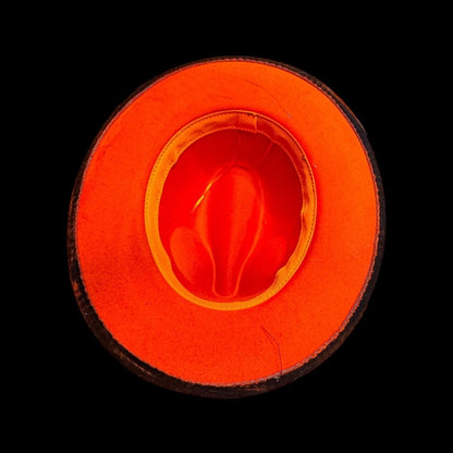 Hand-Painted Inferno Skull Fedora Hat: Gothic Rave Halloween Costume