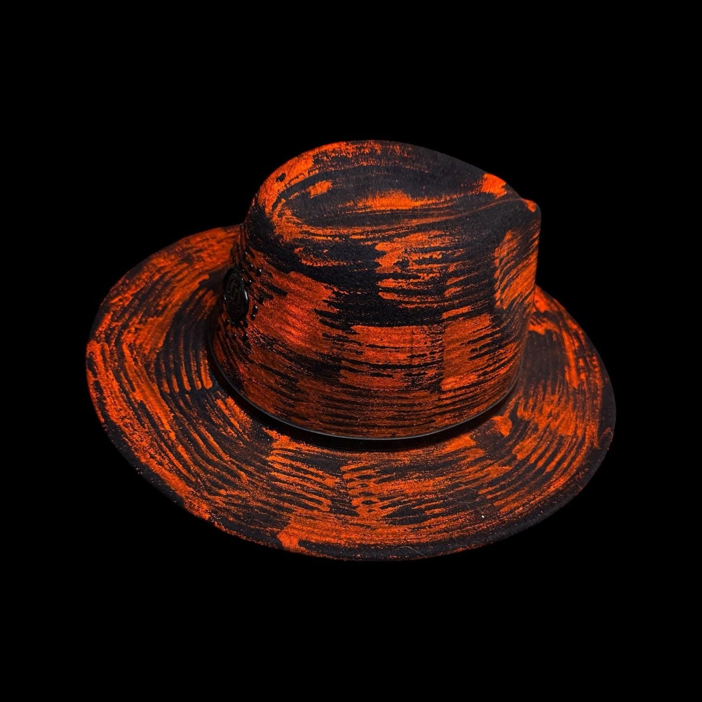 Inferno Symphony Hand-Painted Fedora – Halloween Music Festival Hat