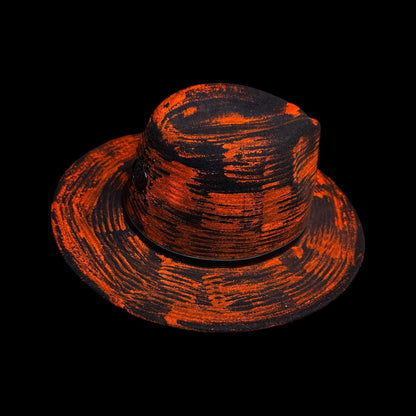 Inferno Symphony Hand-Painted Fedora – Halloween Music Festival Hat